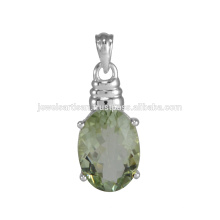 Pendentif en argent sterling 925 en pierres précieuses en améthyste vert naturel